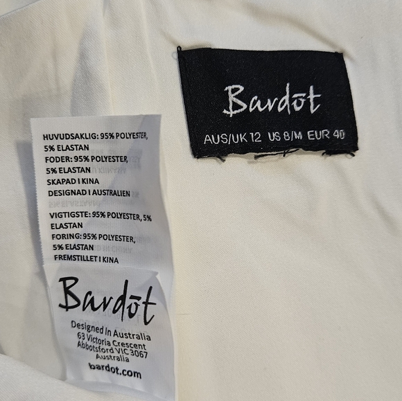 Bardot Women's Dress White  Asymmetrical One-Shoulder Ruffle White Midi - Picture 14 of 16